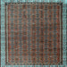 Square Machine Washable Persian Light Blue Traditional Rug, wshtr1240lblu