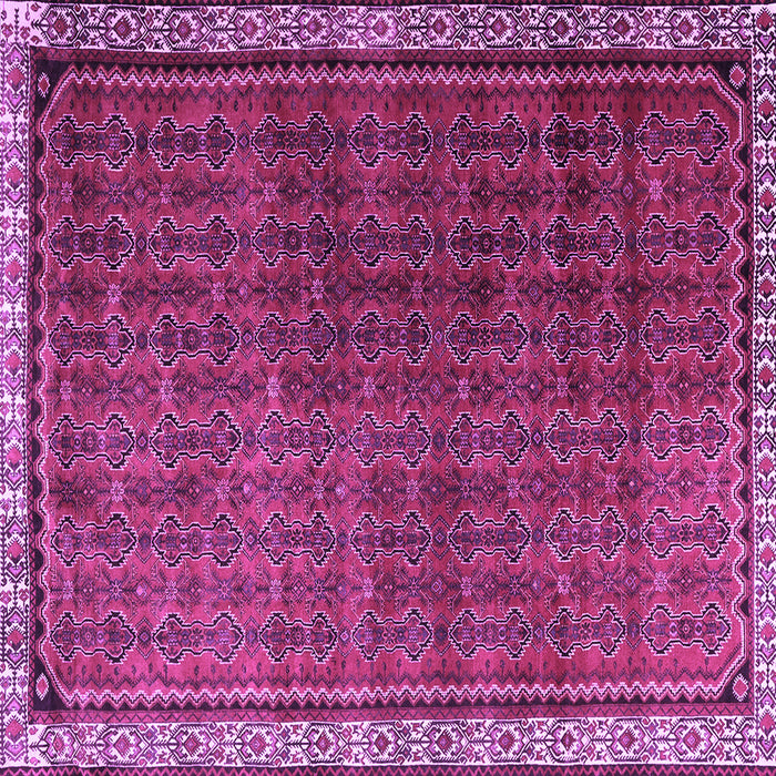 Square Machine Washable Persian Purple Traditional Area Rugs, wshtr1240pur