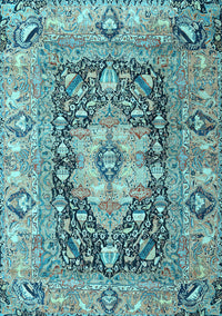 Animal Light Blue Traditional Rug, tr1241lblu