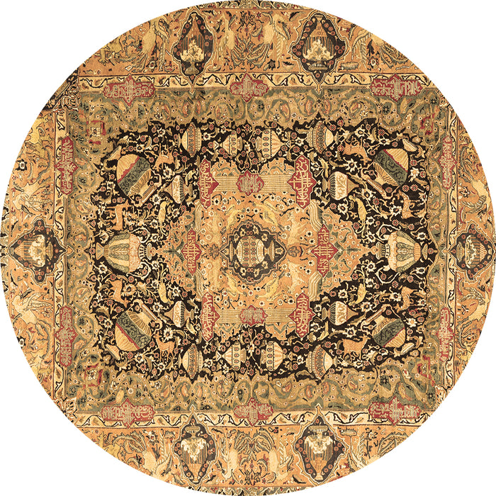 Round Machine Washable Animal Brown Traditional Rug, wshtr1241brn
