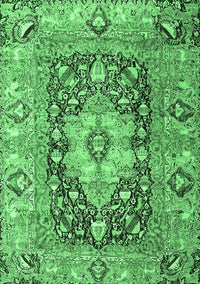 Animal Emerald Green Traditional Rug, tr1241emgrn