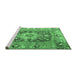 Sideview of Machine Washable Animal Emerald Green Traditional Area Rugs, wshtr1241emgrn