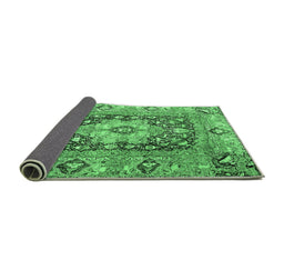 Sideview of Animal Emerald Green Traditional Rug, tr1241emgrn