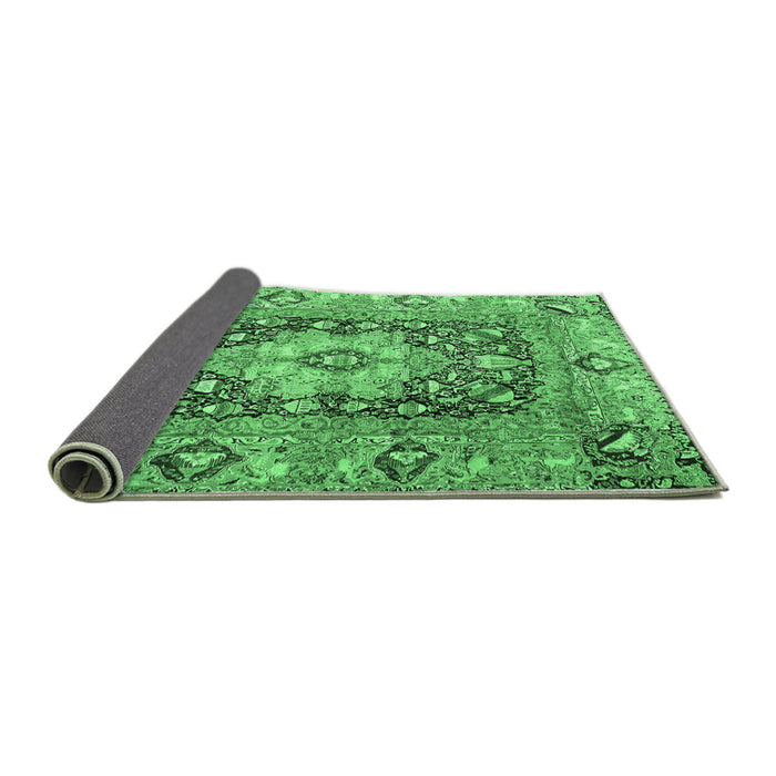 Sideview of Animal Emerald Green Traditional Rug, tr1241emgrn