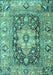 Machine Washable Animal Turquoise Traditional Area Rugs, wshtr1241turq