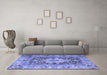 Machine Washable Animal Blue Traditional Rug in a Living Room, wshtr1241blu