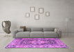 Machine Washable Animal Purple Traditional Area Rugs in a Living Room, wshtr1241pur