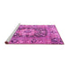 Sideview of Machine Washable Animal Pink Traditional Rug, wshtr1241pnk