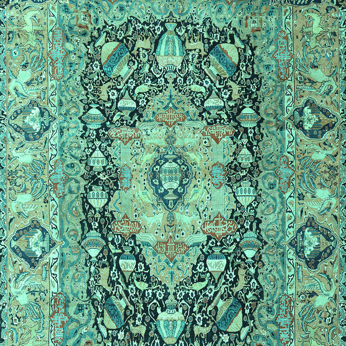 Animal Turquoise Traditional Rug, tr1241turq