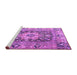 Sideview of Machine Washable Animal Purple Traditional Area Rugs, wshtr1241pur