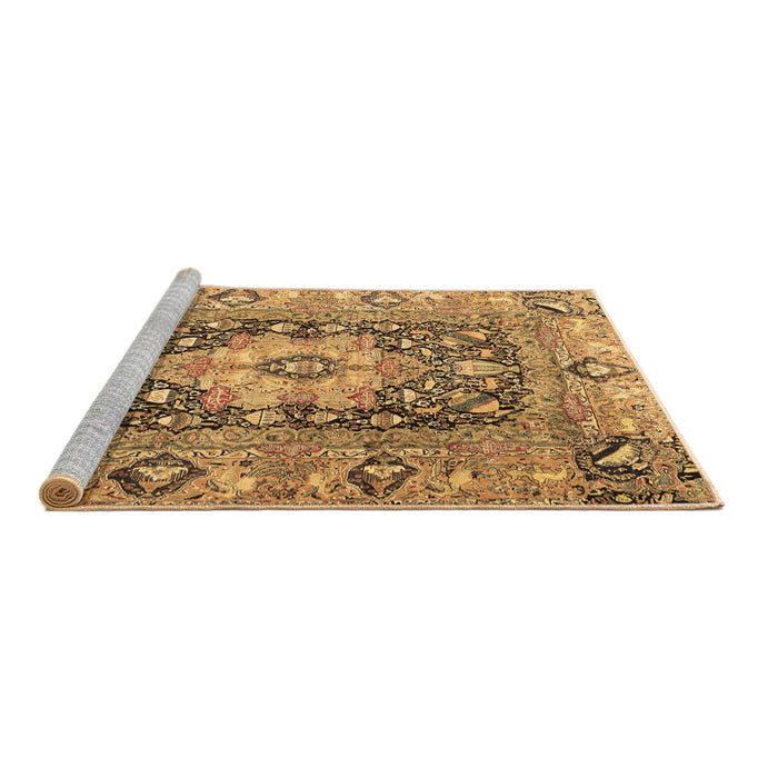 Sideview of Machine Washable Animal Brown Traditional Rug, wshtr1241brn