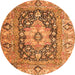 Square Animal Orange Traditional Rug, tr1241org