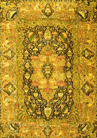 Animal Yellow Traditional Rug, tr1241yw