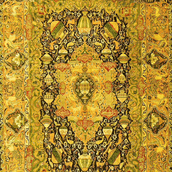 Animal Yellow Traditional Rug, tr1241yw