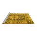 Sideview of Machine Washable Animal Yellow Traditional Rug, wshtr1241yw