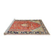 Sideview of Machine Washable Traditional Brown Rug, wshtr1242