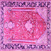 Square Medallion Pink Traditional Rug, tr1242pnk