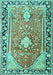 Medallion Turquoise Traditional Rug, tr1242turq