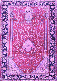 Medallion Purple Traditional Rug, tr1242pur