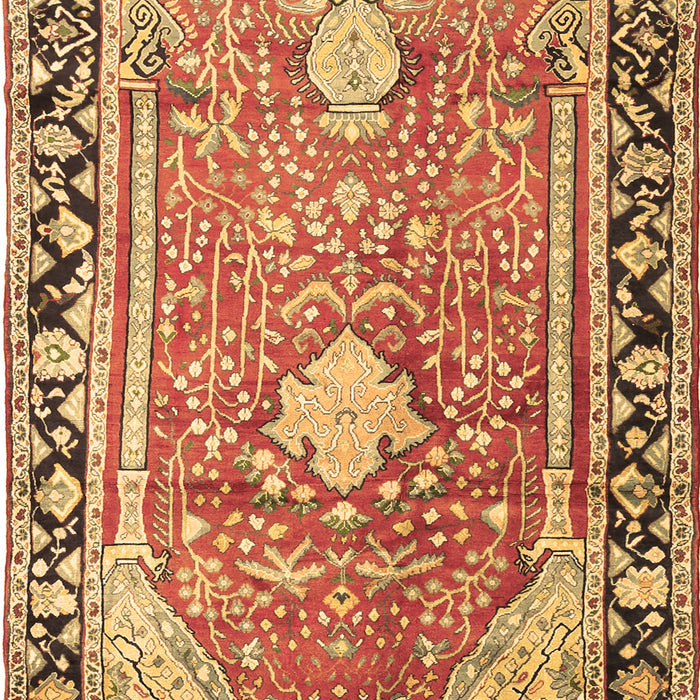 Medallion Brown Traditional Rug, tr1242brn
