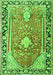 Serging Thickness of Machine Washable Medallion Green Traditional Area Rugs, wshtr1242grn