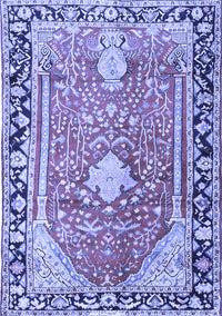 Medallion Blue Traditional Rug, tr1242blu