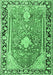 Machine Washable Medallion Emerald Green Traditional Area Rugs, wshtr1242emgrn