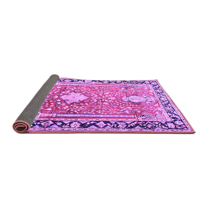 Sideview of Medallion Purple Traditional Rug, tr1242pur