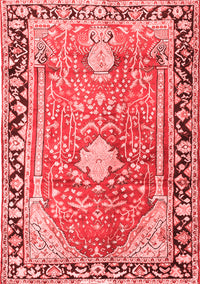 Medallion Red Traditional Rug, tr1242red