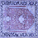 Square Medallion Blue Traditional Rug, tr1242blu
