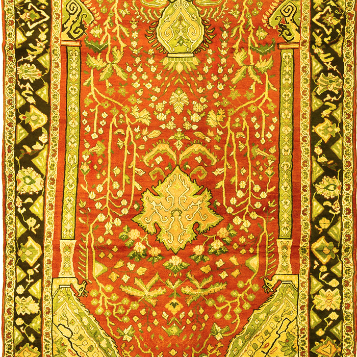 Medallion Yellow Traditional Rug, tr1242yw