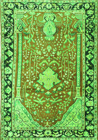 Medallion Green Traditional Rug, tr1242grn