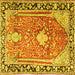 Square Medallion Yellow Traditional Rug, tr1242yw