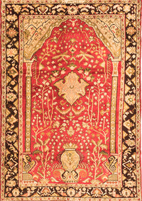 Medallion Orange Traditional Rug, tr1242org