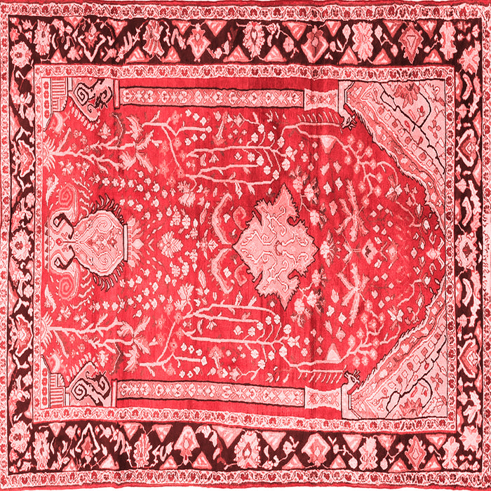 Medallion Red Traditional Rug, tr1242red