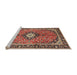 Sideview of Machine Washable Traditional Saffron Red Rug, wshtr1243