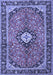 Machine Washable Medallion Blue Traditional Rug, wshtr1243blu