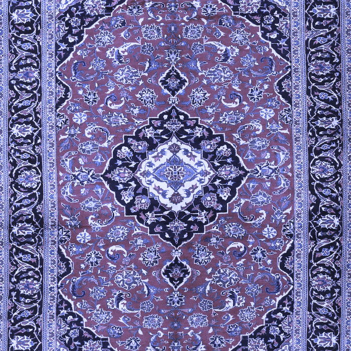Machine Washable Medallion Blue Traditional Rug, wshtr1243blu