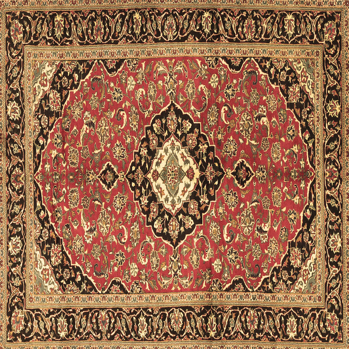 Square Medallion Brown Traditional Rug, tr1243brn