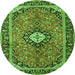 Machine Washable Medallion Green Traditional Area Rugs, wshtr1243grn