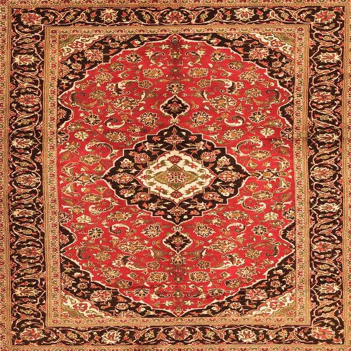 Serging Thickness of Medallion Orange Traditional Rug, tr1243org
