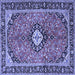 Square Medallion Blue Traditional Rug, tr1243blu