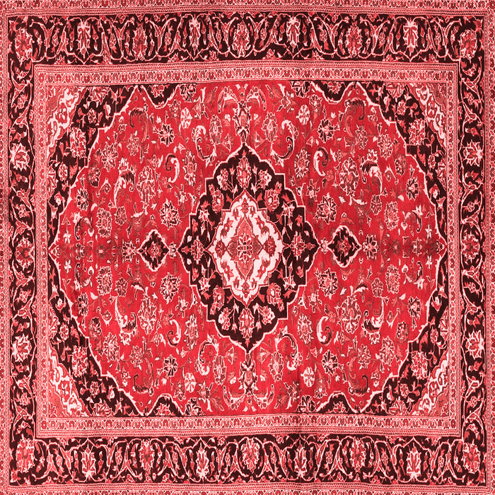 Machine Washable Medallion Red Traditional Rug, wshtr1243red