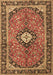 Machine Washable Medallion Brown Traditional Rug, wshtr1243brn