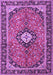 Machine Washable Medallion Purple Traditional Area Rugs, wshtr1243pur