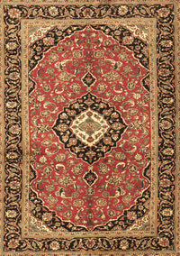 Medallion Brown Traditional Rug, tr1243brn