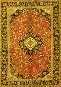 Medallion Yellow Traditional Rug, tr1243yw