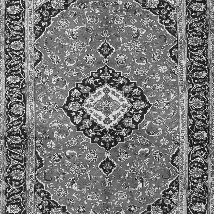 Serging Thickness of Machine Washable Medallion Gray Traditional Rug, wshtr1243gry