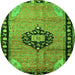 Machine Washable Medallion Green Traditional Area Rugs, wshtr1244grn