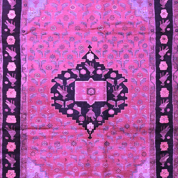 Medallion Purple Traditional Rug, tr1244pur